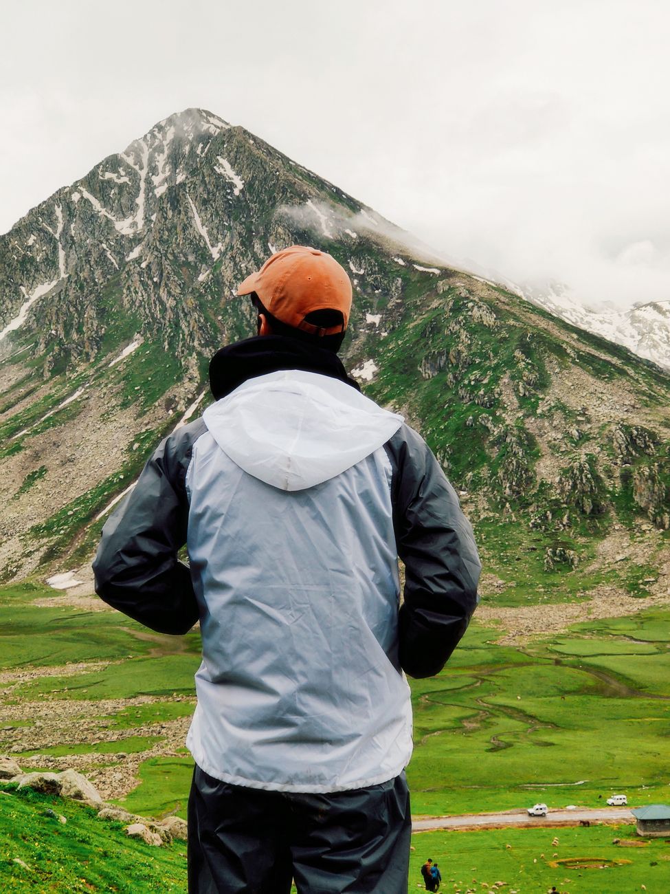 Travel journal editor overlooking natural expanse