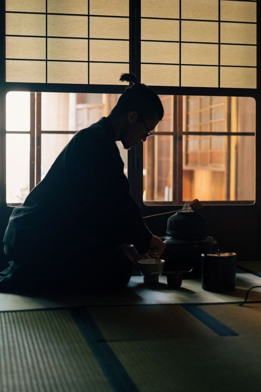 Traditional tea ceremony master in Japan